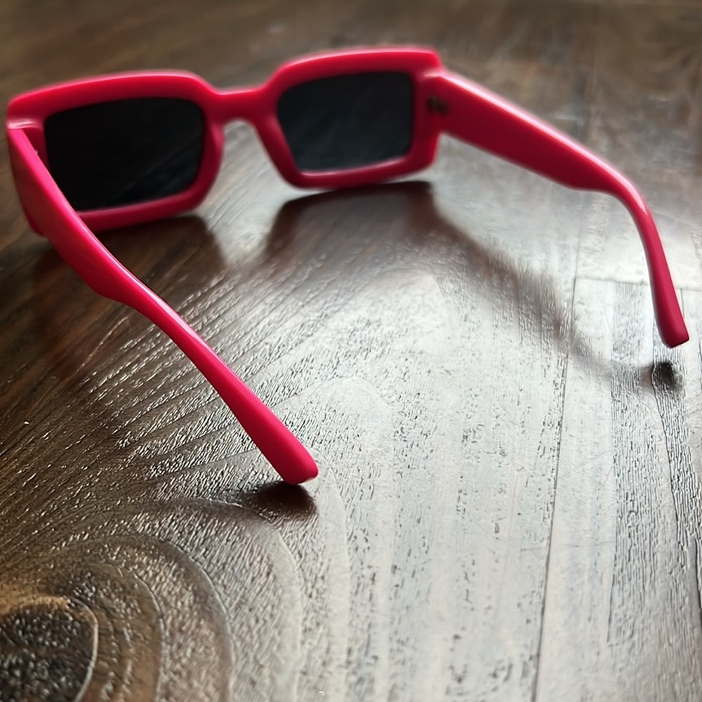Trendy Pink Rectangular Sunglasses - image 4